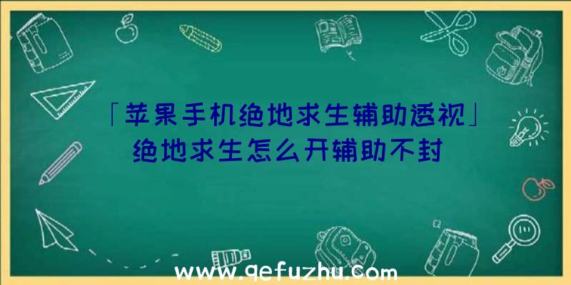 「苹果手机绝地求生辅助透视」|绝地求生怎么开辅助不封